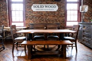 Natural live edge dining table by IFD furniture