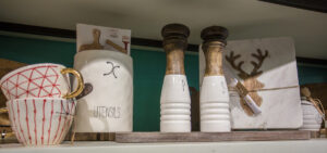 white utensils jar and matching pepper and salt containers