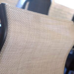 Outdoor mesh chair zoomed in