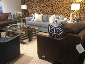 gray stanford couch in Gail's showroom