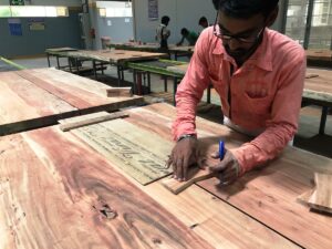 measuring wood joints