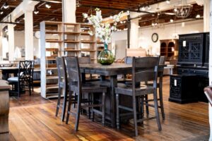 Jofran dining set with chairs and tabletop centerpiece