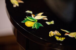 Chinoiserie-style lacquer table