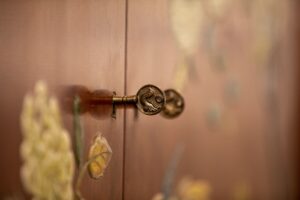 delicately floraled cabinet