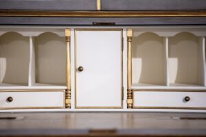 Gray and Gilded Secretary Desk