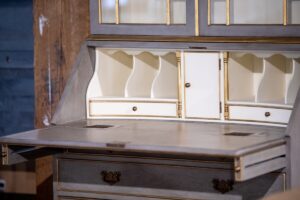 Gray and Gilded Secretary Desk