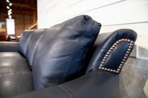 detail on Leather Couch in Green Front Furniture leather gallery