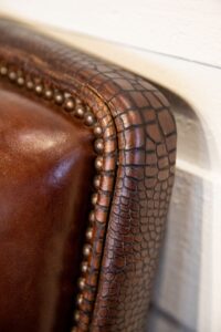 unique leather detailing on Leather Couch sofa back