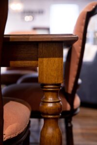 Sarreid wooden table up-close detail