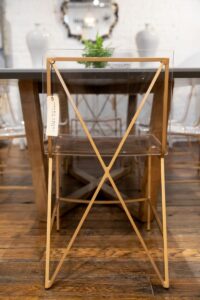 Sarreid lucite and gold frame dining chair