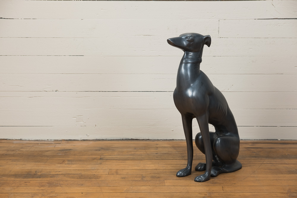 statue of a black dog