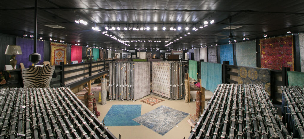 rugs on display in green front's accessories, inc