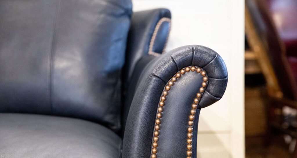 Blue leather chair