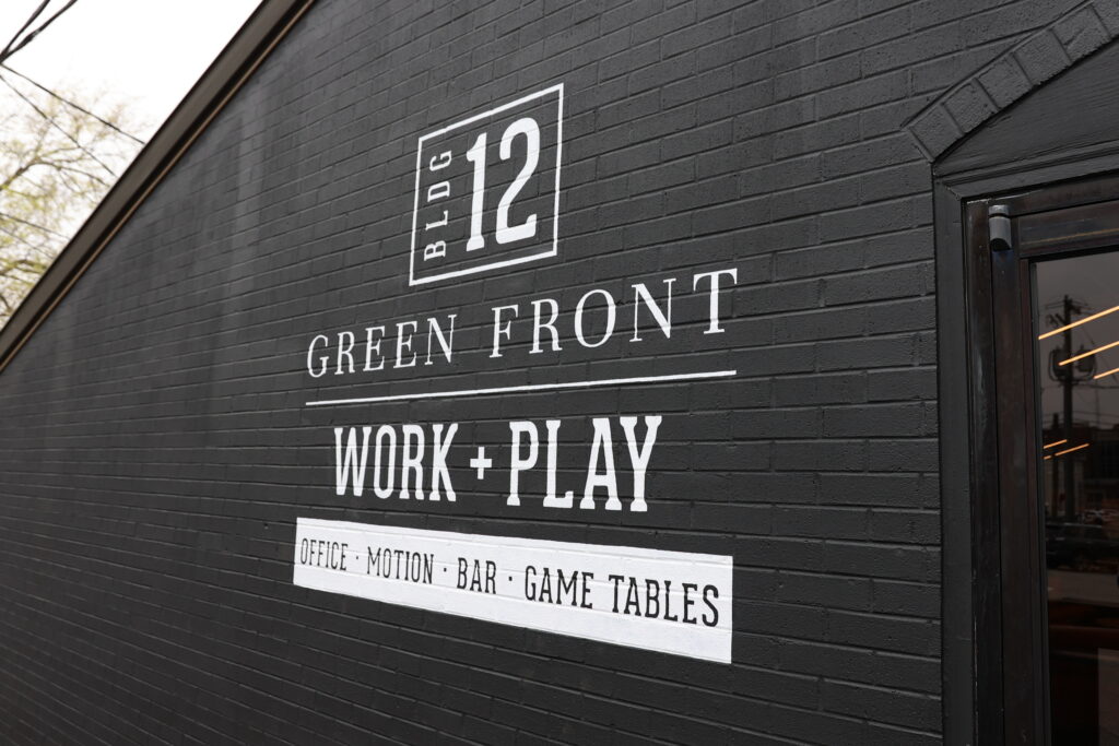 Green Front building 12, work and play, office, motion, bar, game tables