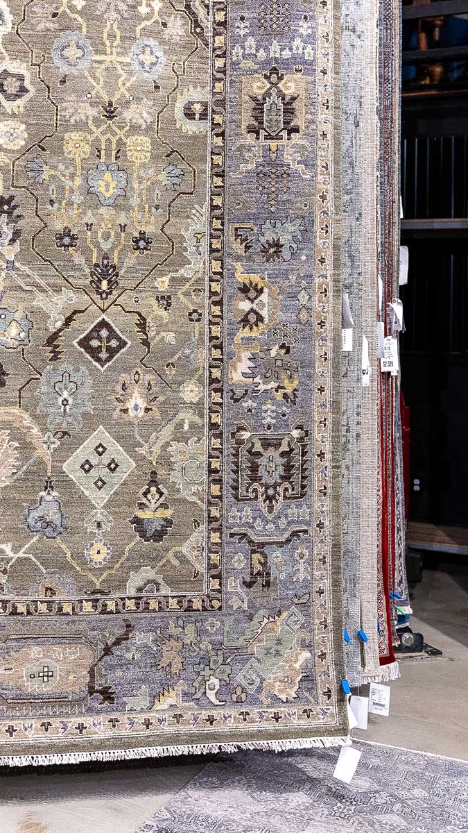 Hand-knotted rug selection at a Farmville rug selection