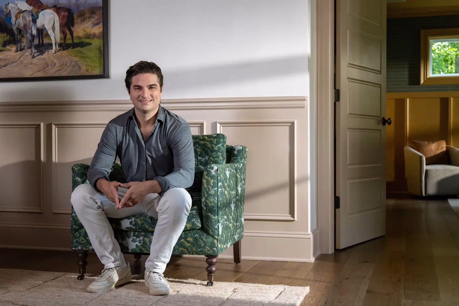 Den Cralle on a couch.